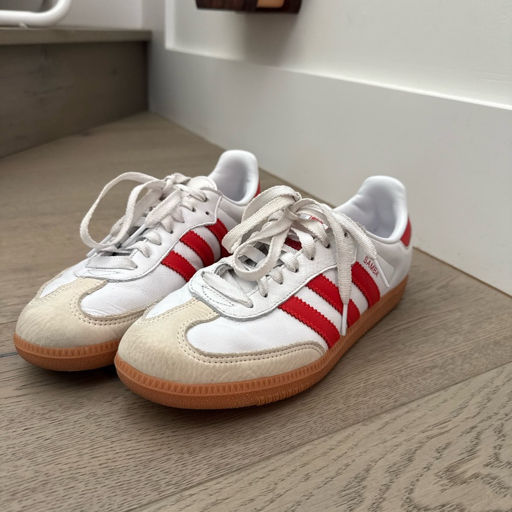 Adidas Women’s Sambas - White and Red